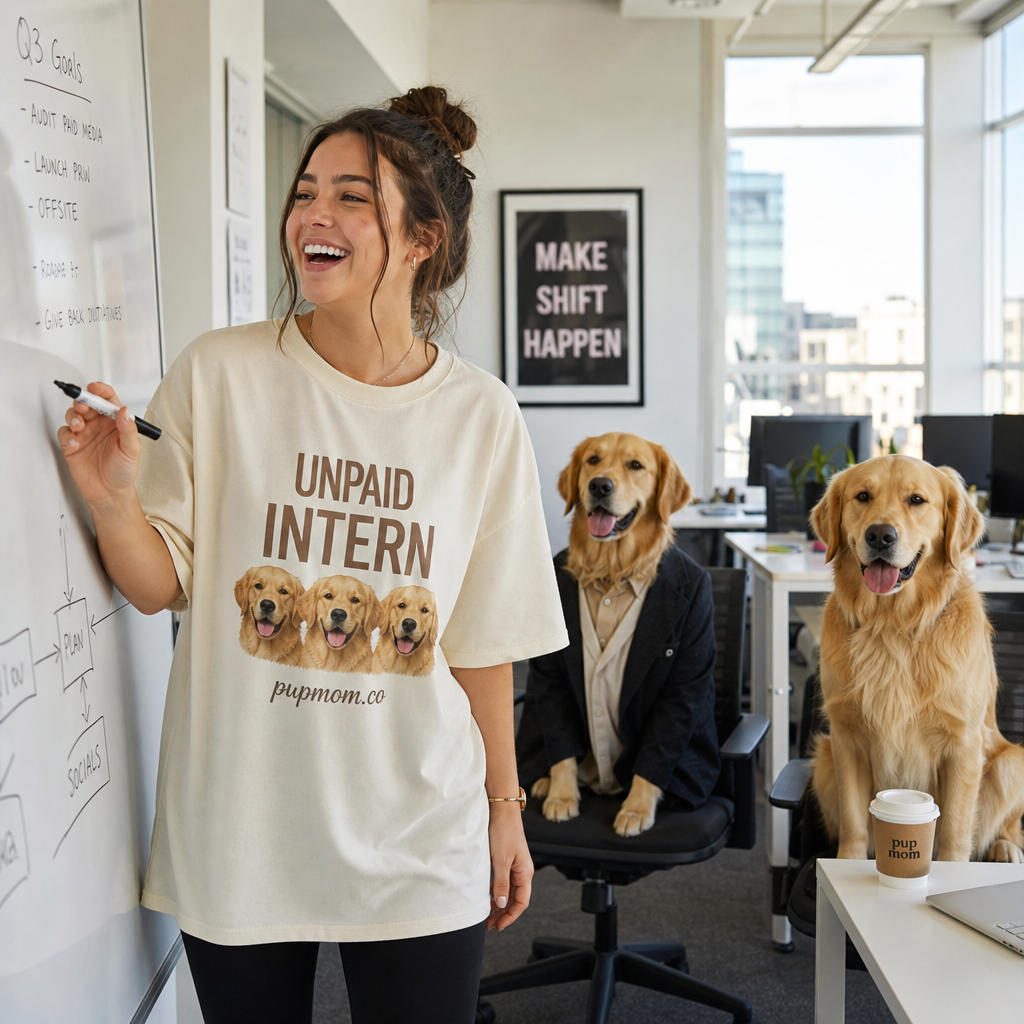 Unpaid Intern Pup Mom Tee