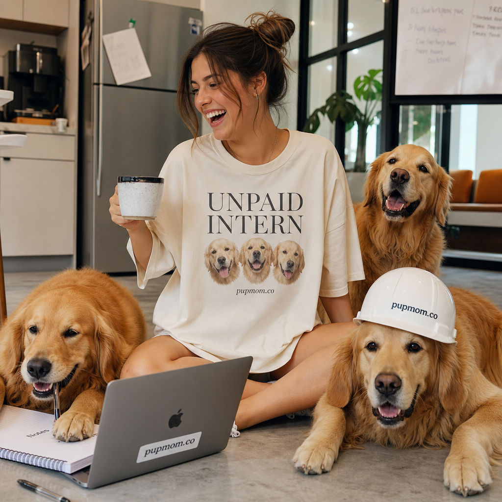 Unpaid Intern Pup Mom Tee
